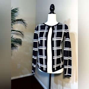 Cardigan metallic black grey Liz Claiborne